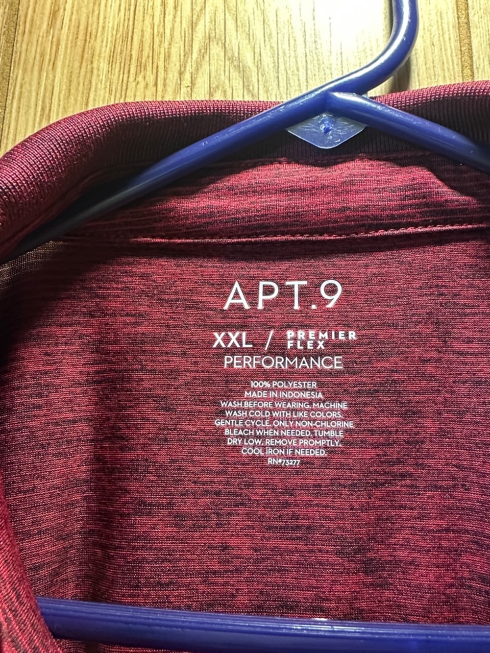 Apt. 9 Men’s Heather Burgundy Polo - Picture 2 of 3